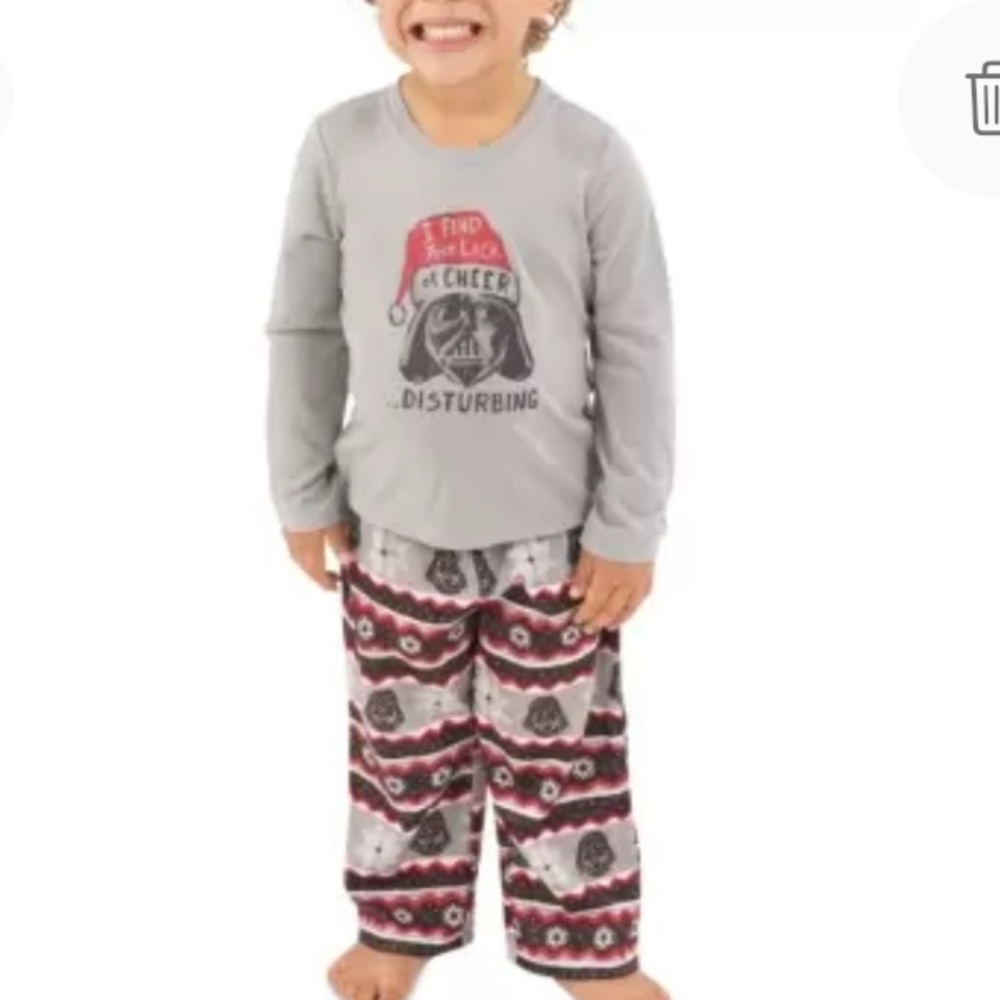 NEW Star Wars Boys Darth Vader Pajama Set, Size 3T, Gray